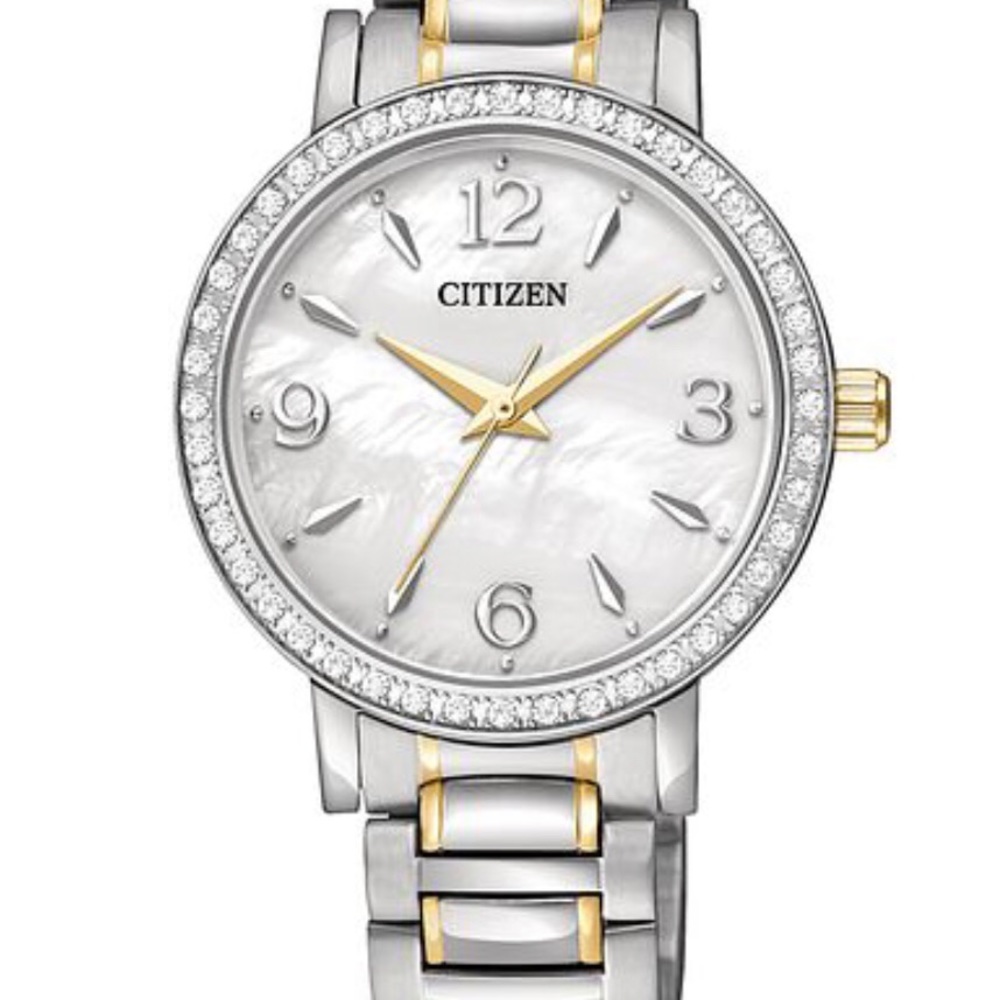 Citizen Two Tone Stainless MOP Crystals EL3044-54D - Picture 2 of 5
